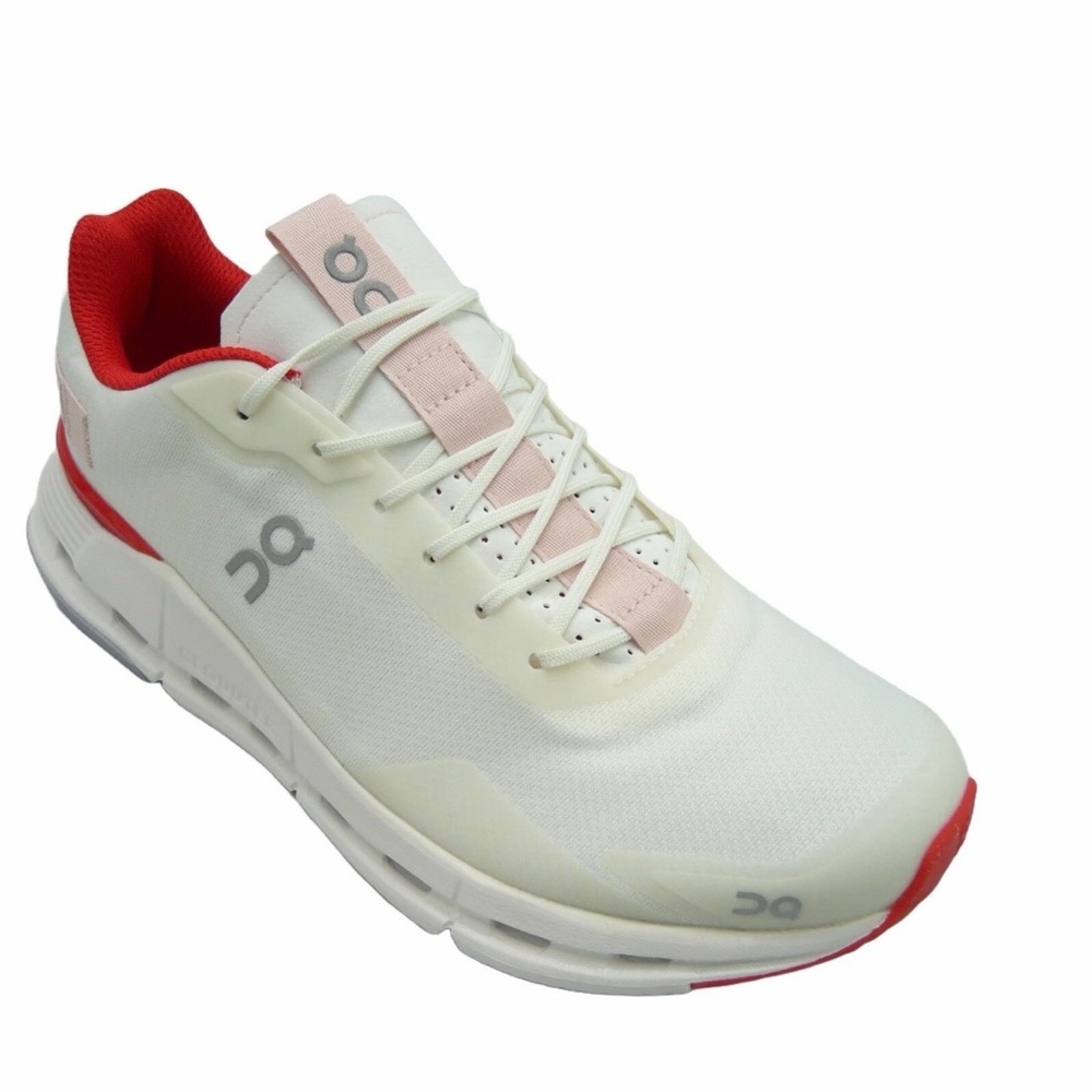 On Cloud Running Women's Cream, Pink and Red Sneakers